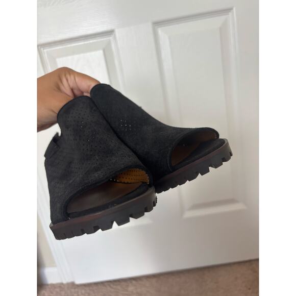 Franco Sarto Austin black leather sandal heel sz 9.5 - Picture 3 of 10